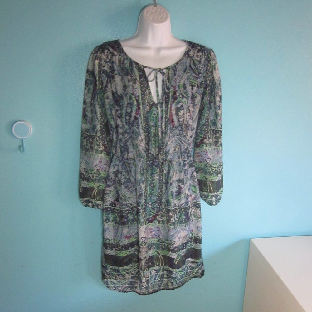 Anthropologie Charlie Jade Size S Pullover Green Floral Spring & Summer Dress 